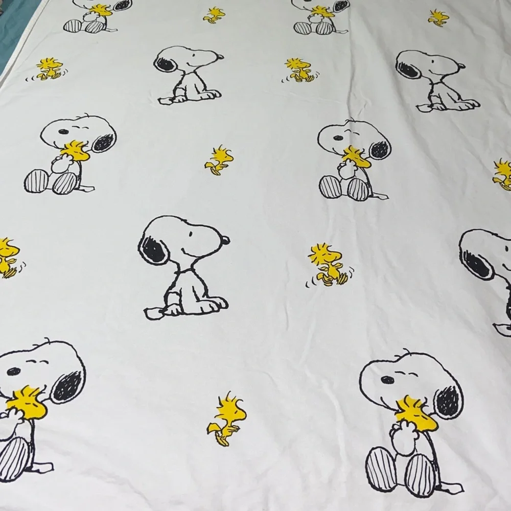 Like new Peanuts shower curtain with Snoopy and Woodstock
